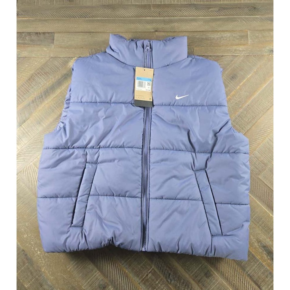 Nike Womens Therma-FIT Puffer Vest Light Blue Full Zip FZ5922-499 Size M NWT
